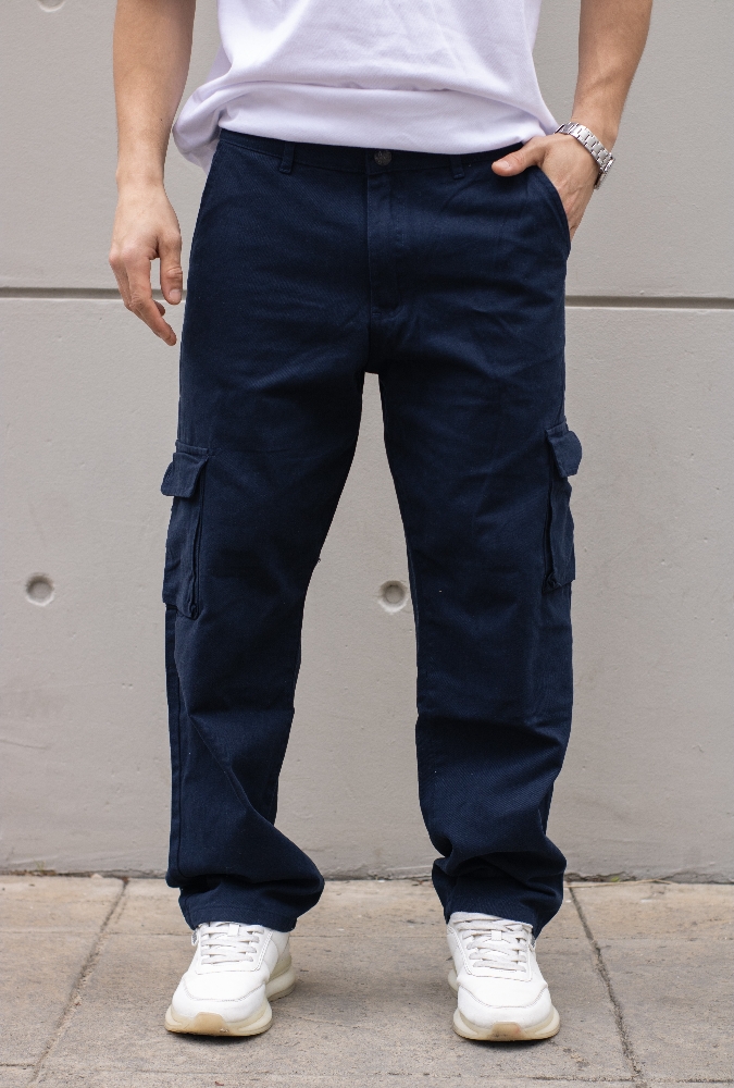Pantalón Cargo Baggy Recto de Gabardina - Imagen 3