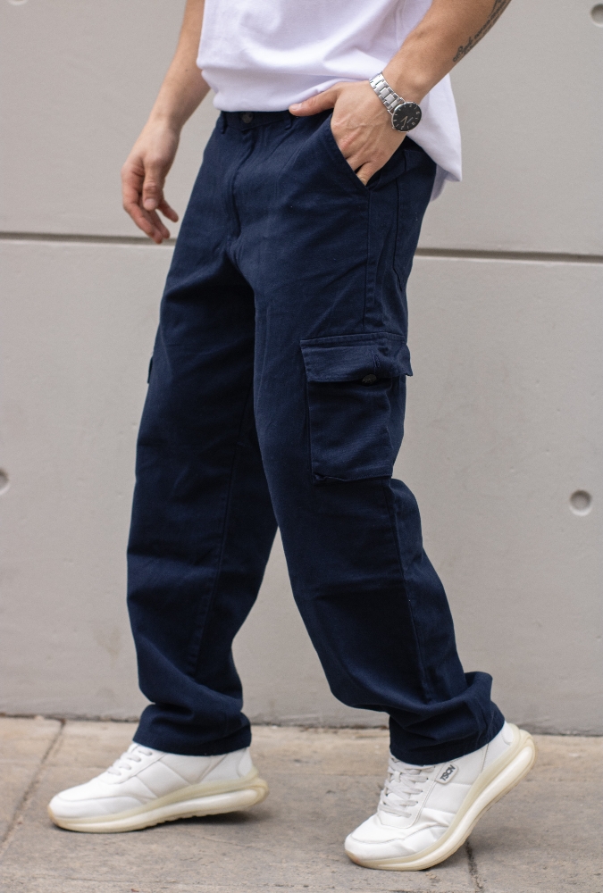Pantalón Cargo Baggy Recto de Gabardina - Imagen 5