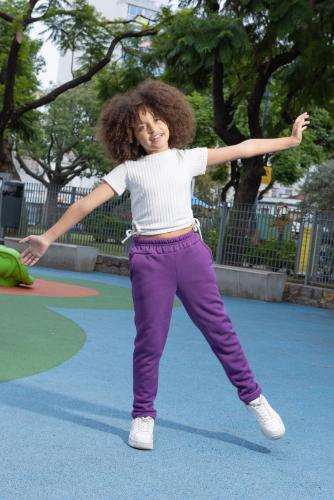 Pantalon Jersey con Piel de Niños