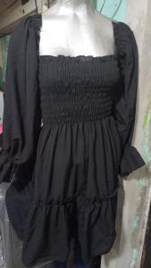 Vestido Paisana Manga Larga con Volado, Frunce Amplio - Miniatura 2