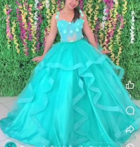 Pollera Jade Amplio/ y Corset  Dos Pzas