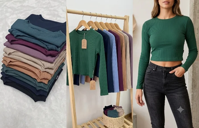 Remeras  Crop Manga Larga de Lycra