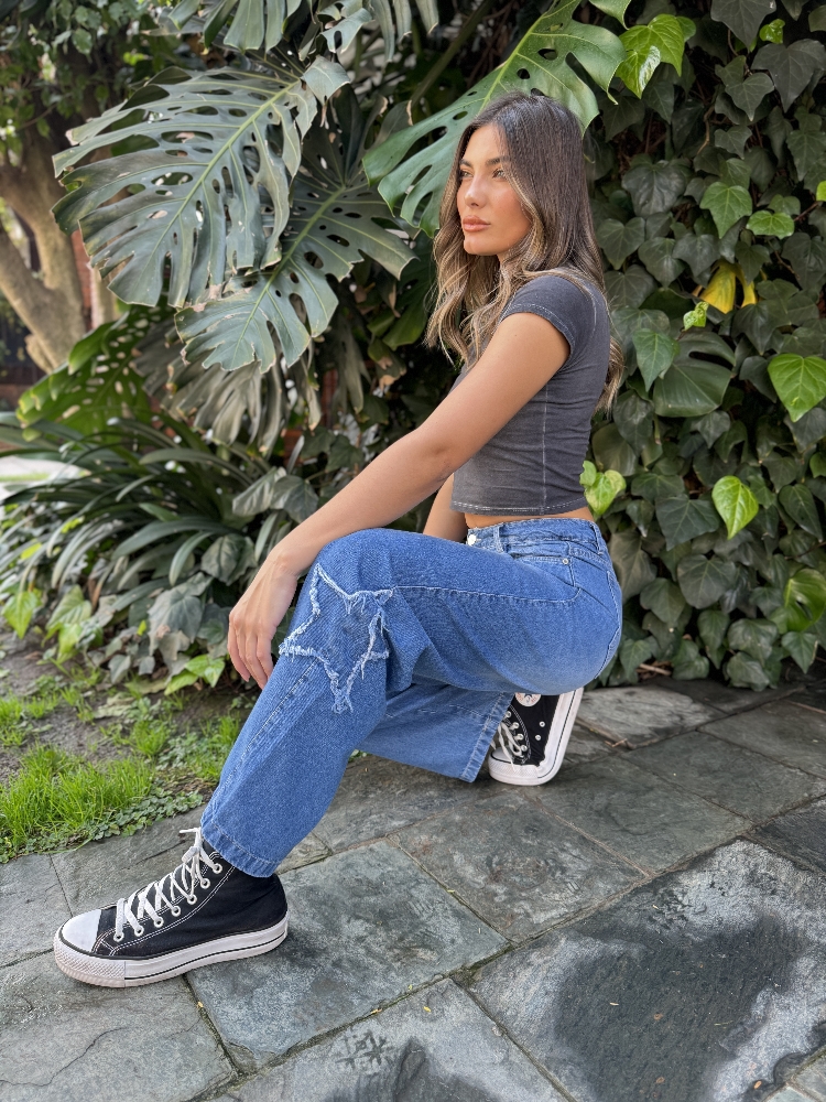 Baggy Jeans "canada" C/parches Estrellas - Imagen 3