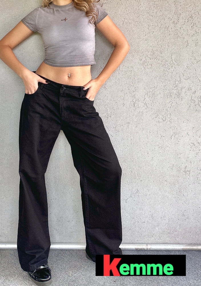 Wide Leg Negro Elástizado - Imagen 4