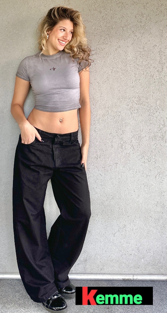 Wide Leg Negro Elástizado - Imagen 6