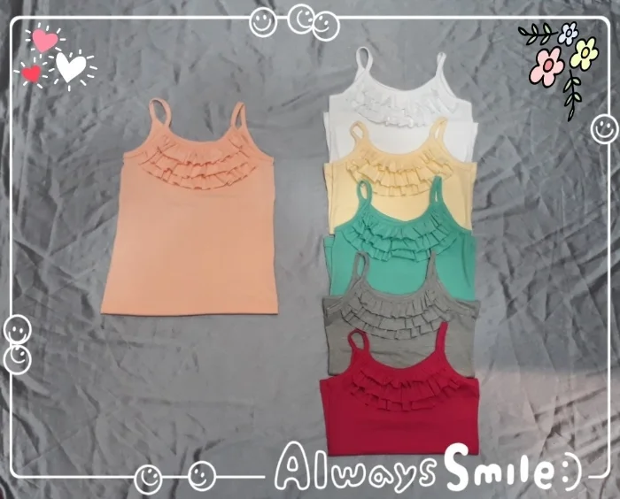 Musculosa 3 Volados Modal con Lycra de Niña