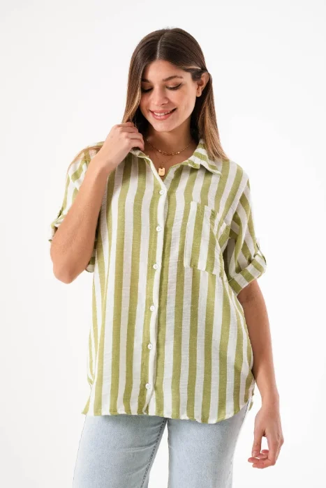 Camisa Rayado Lis M.3/4(l, Xxl)