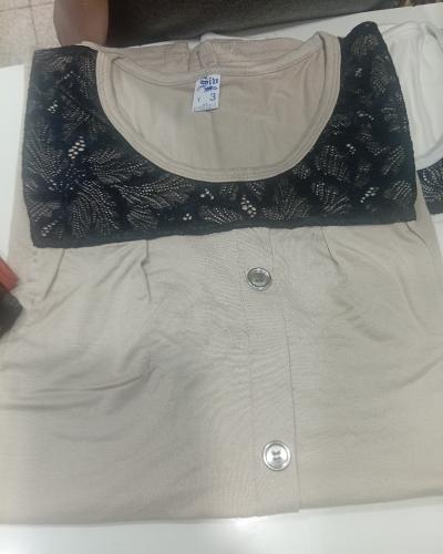 Remera Modal Encaje Botones Colores Dama - Miniatura 6