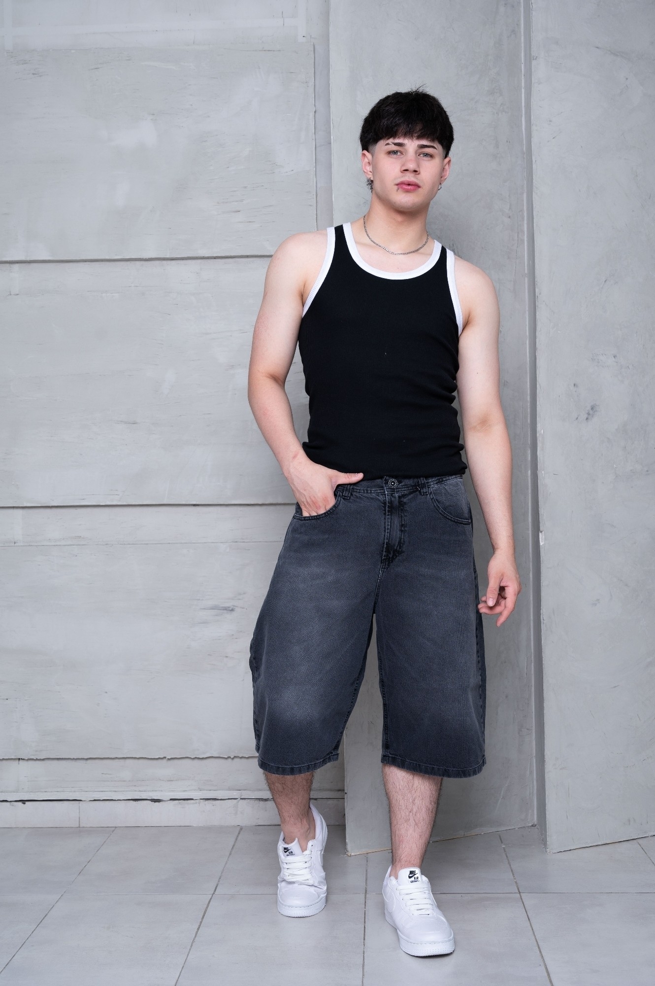 Bermuda Jean Baggy Colores Hombre - Imagen 1