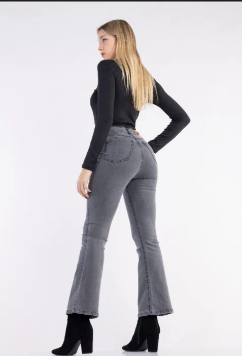 Jean Oxford Gris Mujer Elastizado