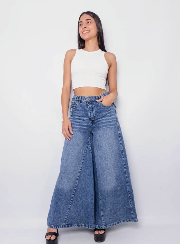 Premiun Jean Maxi Palazo Celeste Regulador Dama - Imagen 1