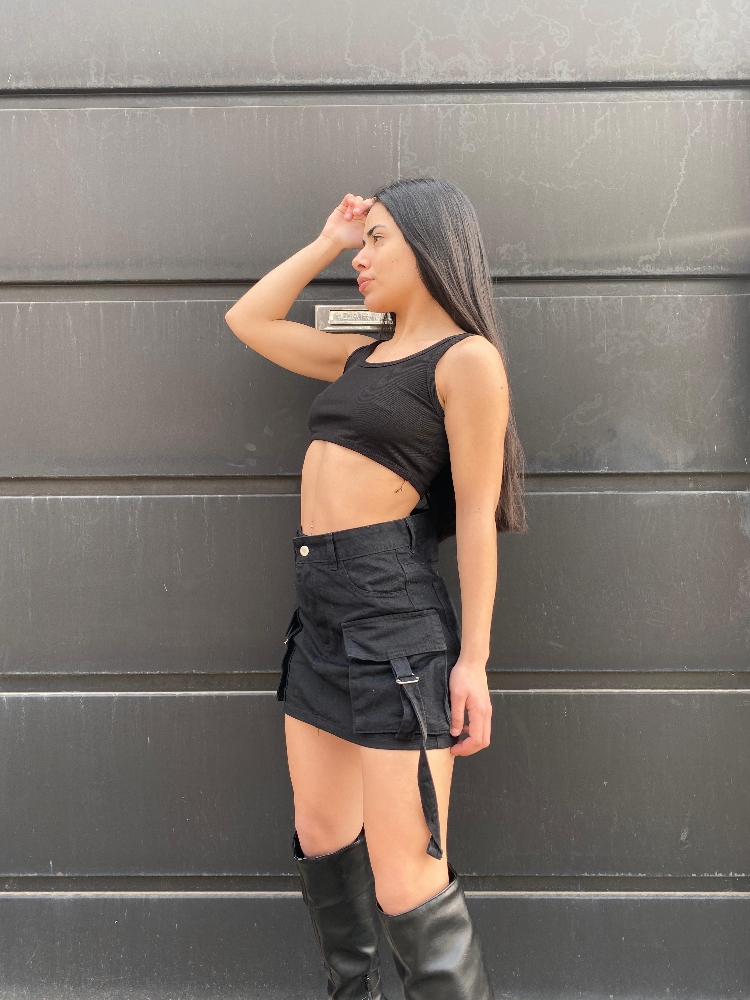 Pollera Cargo Hebilla Black - Imagen 4