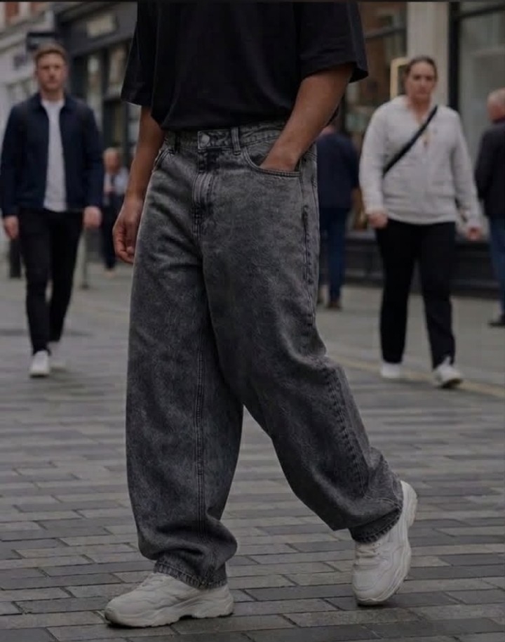 Jean Baggy Gris Nevado Hombre - Imagen 1