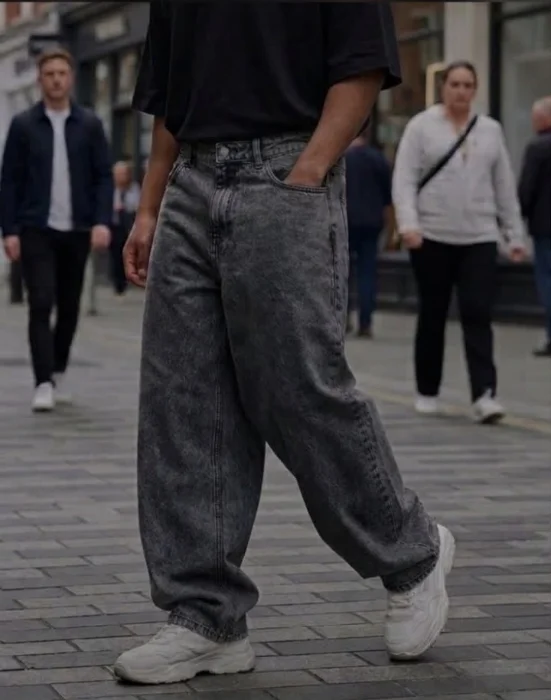Jean Baggy Gris Nevado Hombre