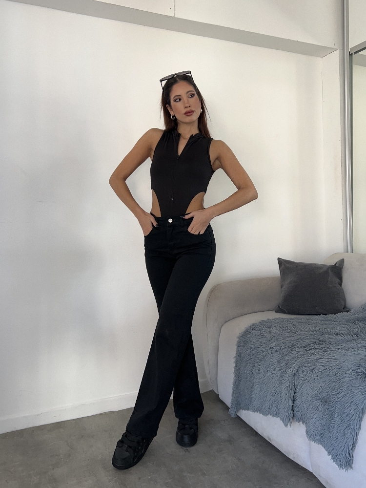 Wide Leg Elastizado Negro - Imagen 2