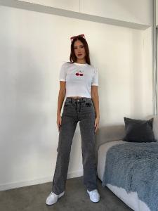 Wide Leg Elastizado Gris Nevado