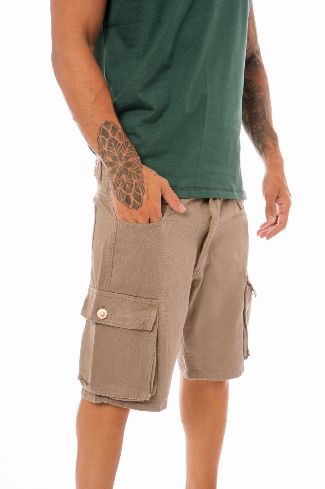 Bermuda de Gabardina Cargo - Imagen 2