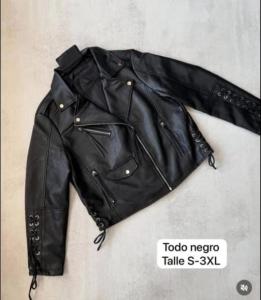 Campera Cuero Yd Mujer Oversize Negro New Hard Model Nuevo Ingreso - Miniatura 2