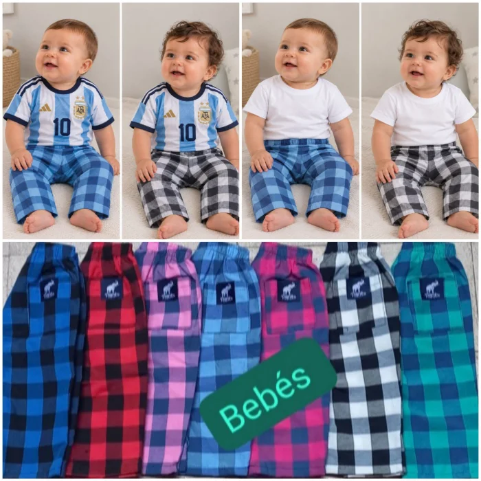Pantalones Poplin Bebés Verano Unisex