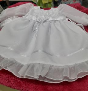 Vestido Blanco con Manga Larga - Miniatura 1
