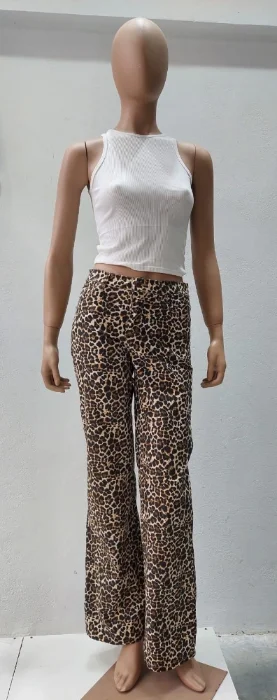 Wideleg Animal Print Elastizado