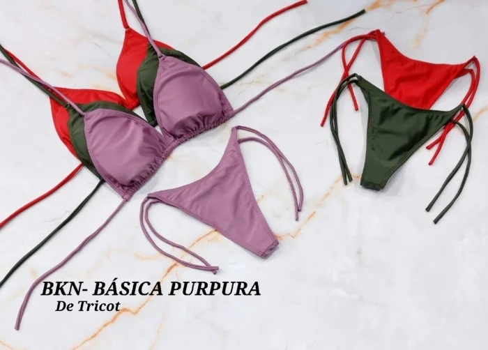 Bikinis Básicas Purpura de Tricot