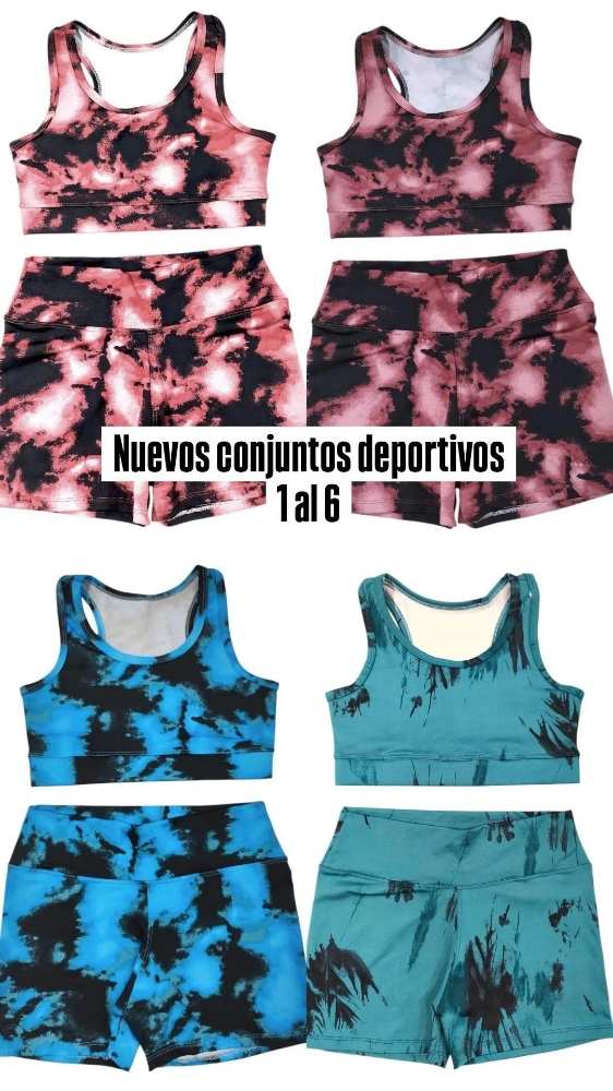 Conjunto Deportivo Top y Shorts Lycra Sublimadas - Imagen 3