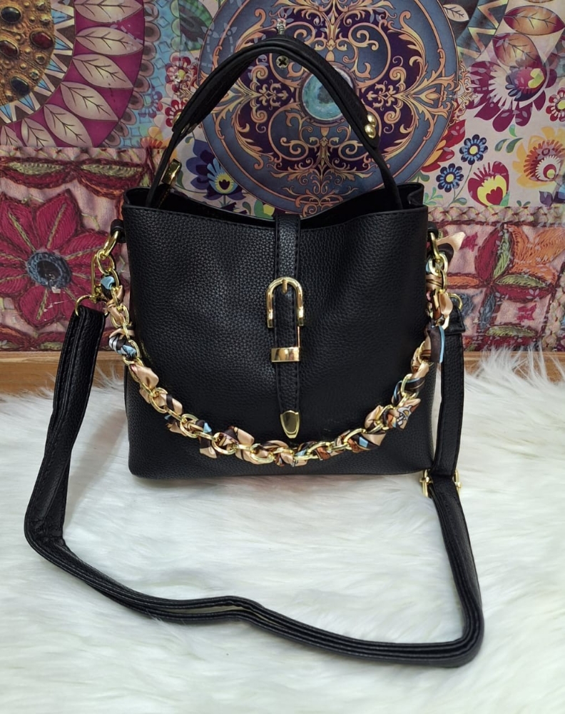 Carterita Morral de Cuero Pu con Tira y Cadena Desmontable - Imagen 2