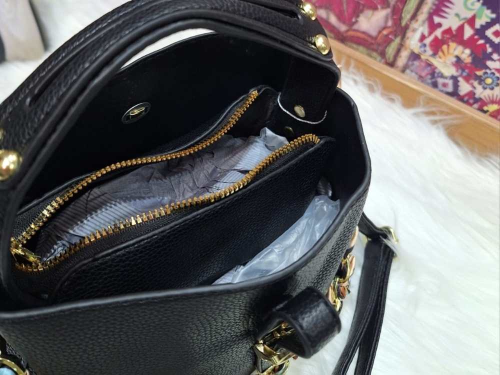 Carterita Morral de Cuero Pu con Tira y Cadena Desmontable - Imagen 6