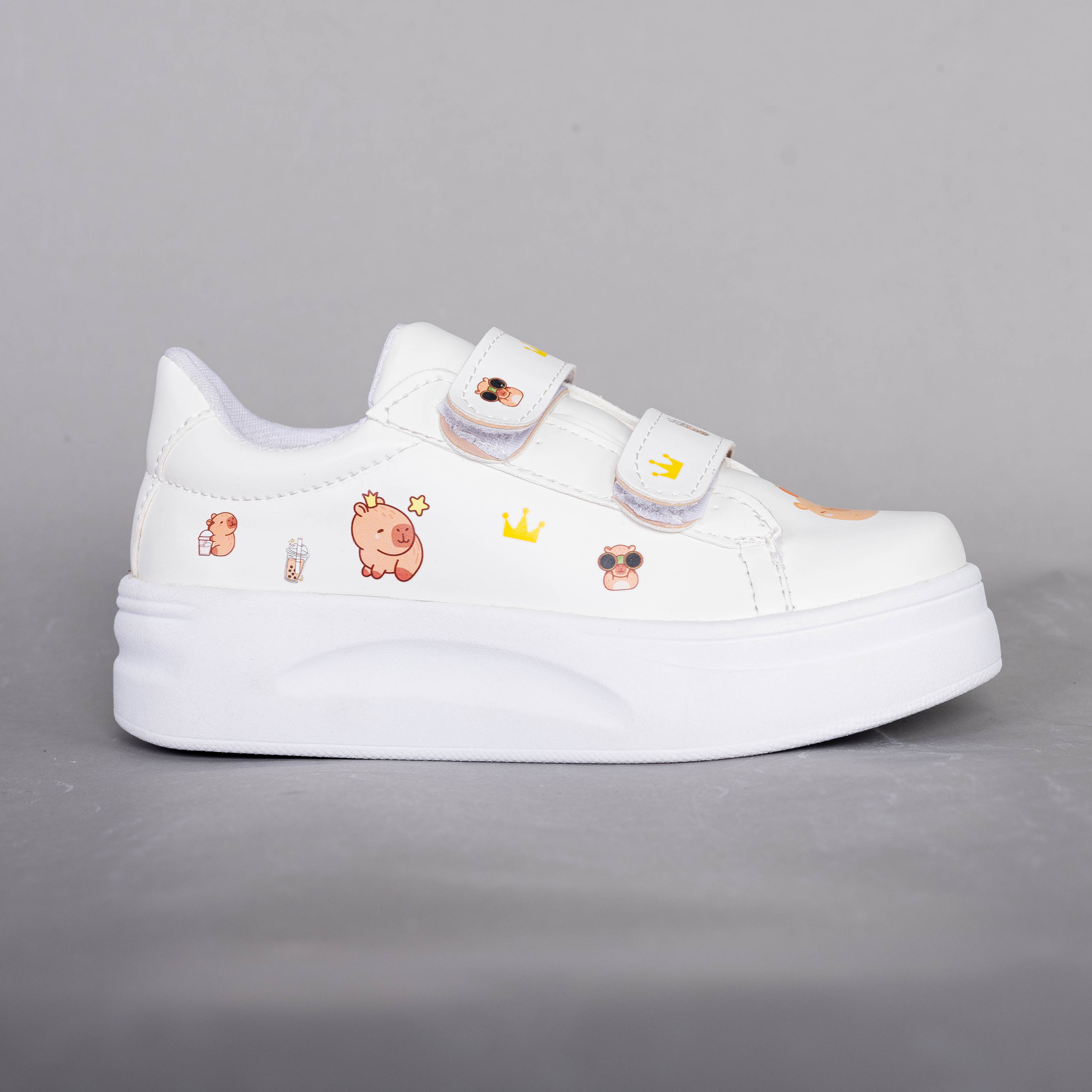 Zapatillas Capybara Infantil Nenas Velcro Blancas Colores Livianas Cómodas - VS246441.jpg