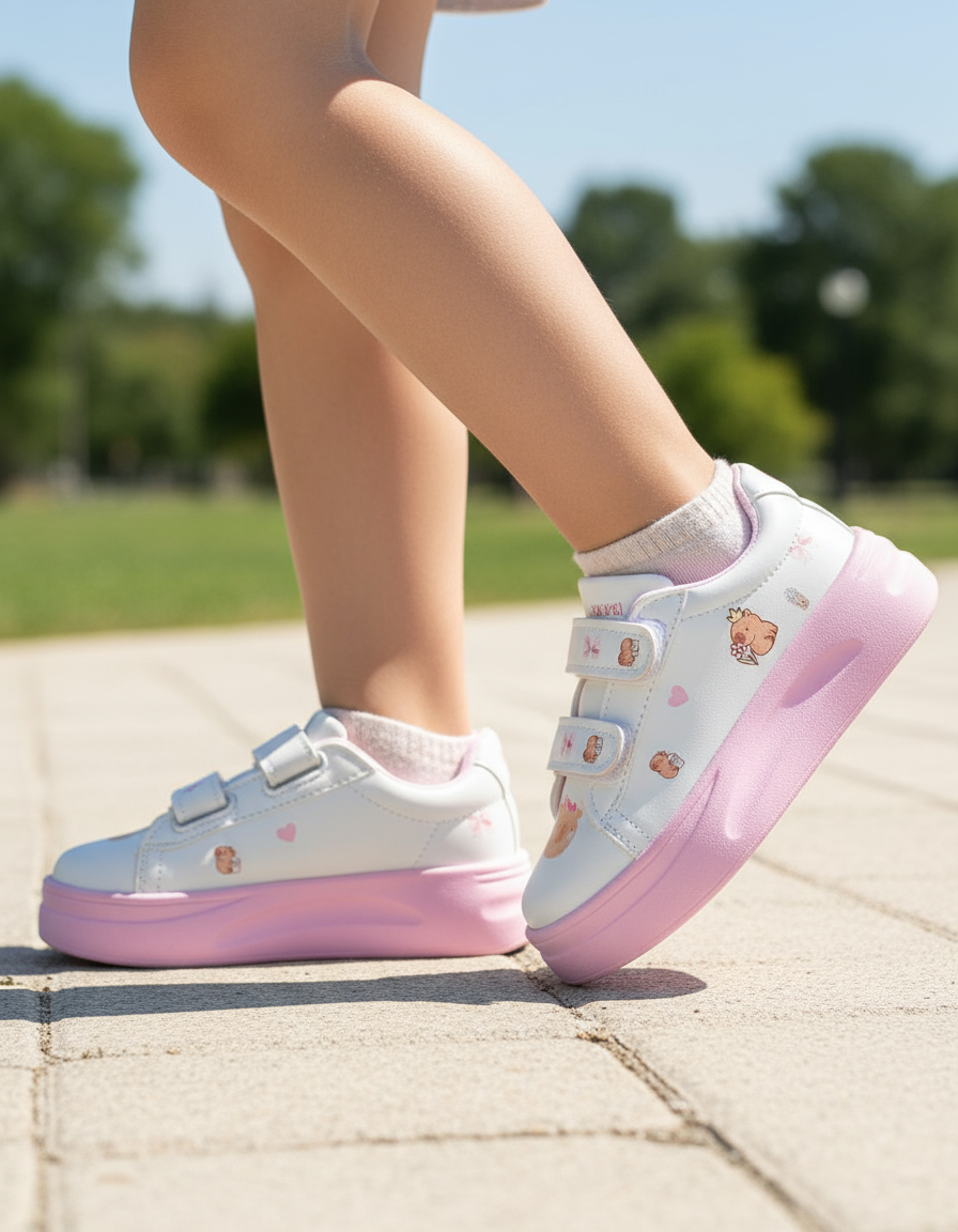 Zapatillas Capybara Infantil Nenas Velcro Blancas Colores Livianas Cómodas - D_NQ_NP_819015-MLA92603350829_092025-F.jpg