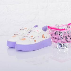 Zapatillas Capibara Infantiles Blancas Niñas Nenas Abrojo Suela Rosa Lila Cómoda Moda - Miniatura 6