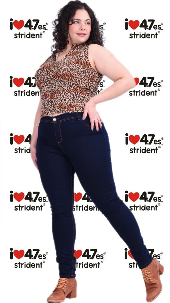 Jeans Especial Azul Hilo Ladrillo Chupin - Imagen 2