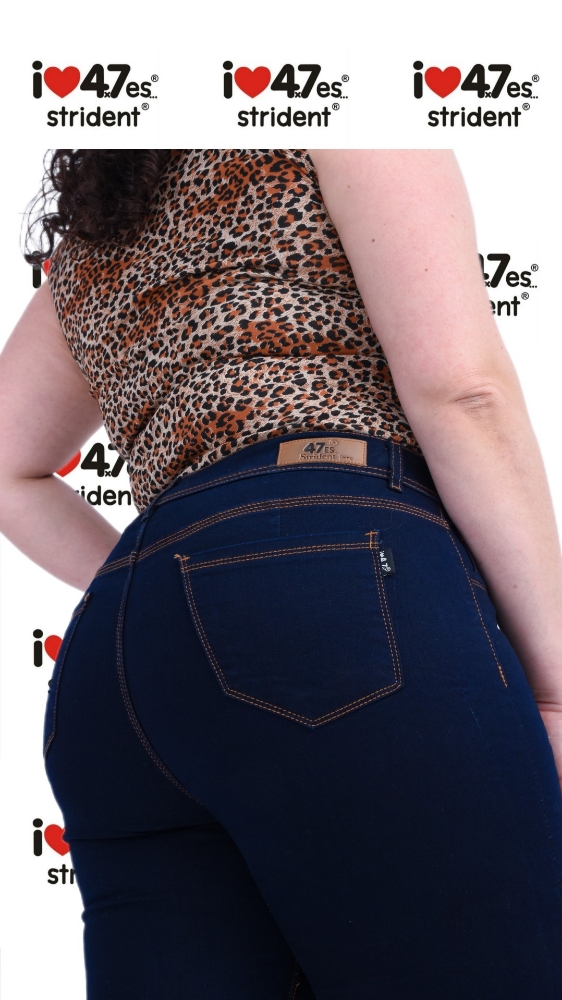 Jeans Especial Azul Hilo Ladrillo Chupin - Imagen 3