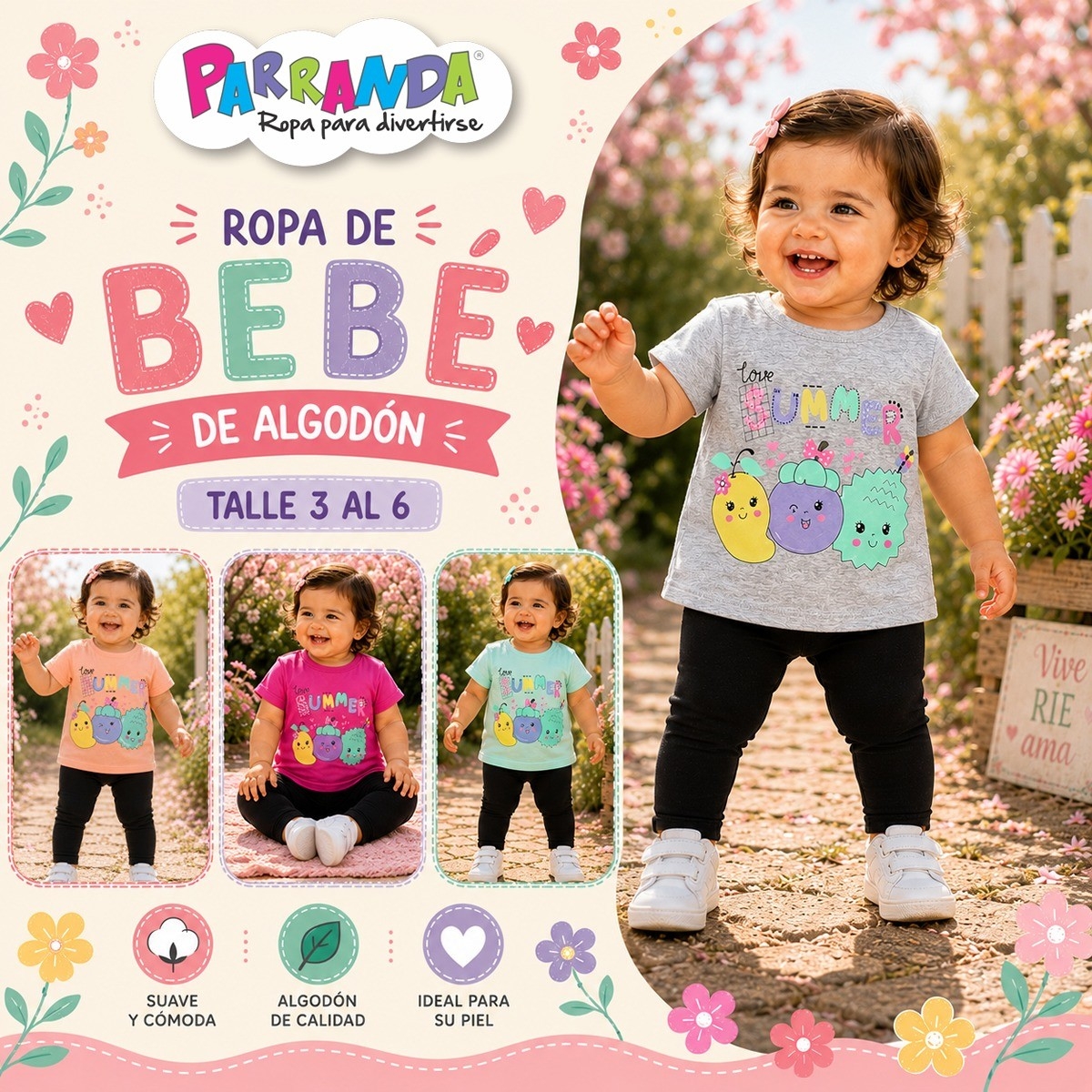 Remeras de Beba de Algodón Peinado - Imagen 2