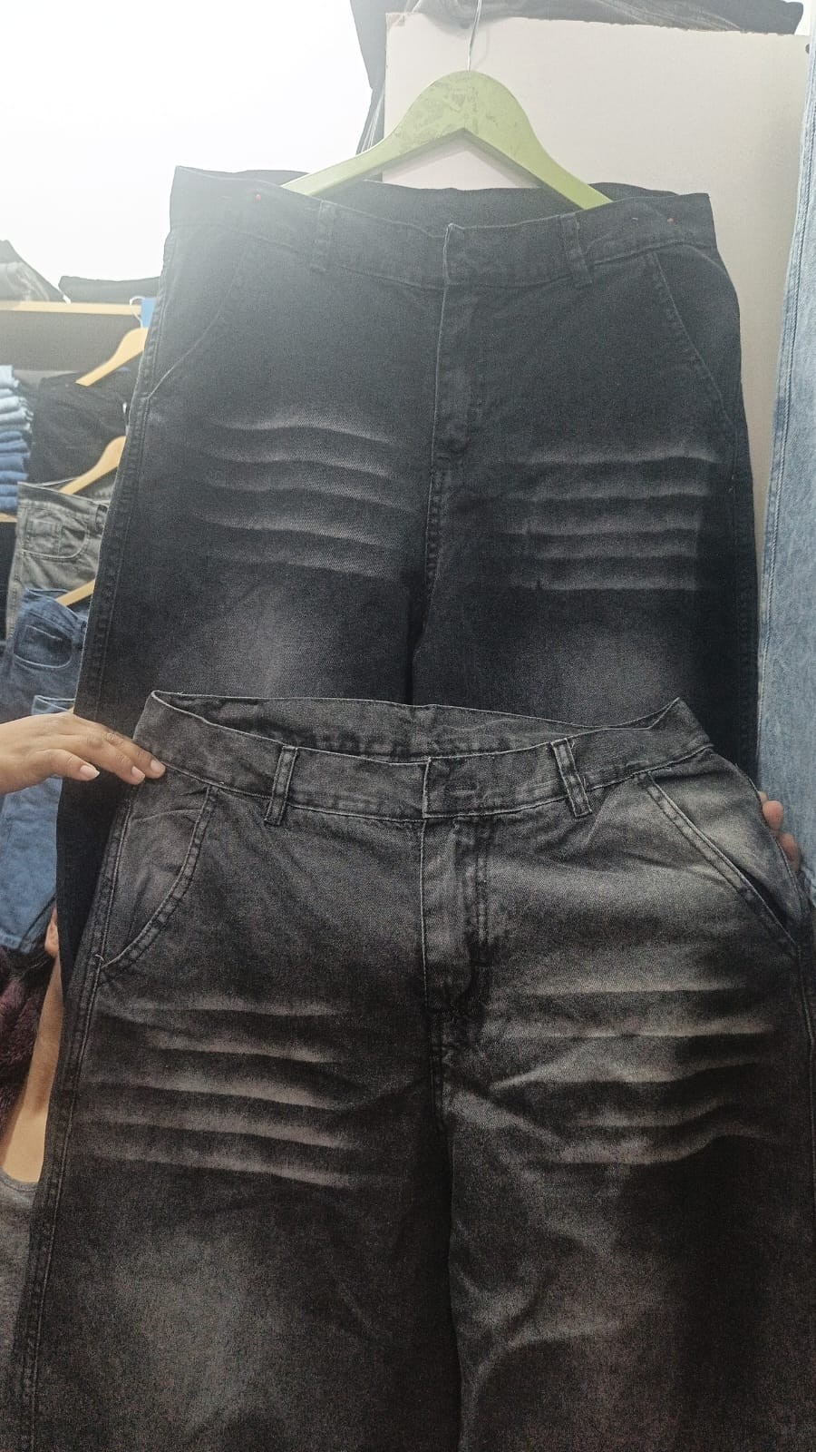 Jean Baggy Gris Hombre Bigote - Imagen 2