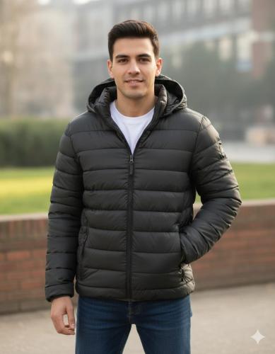 Campera Importada Canelon Hombre Negro sin Piel