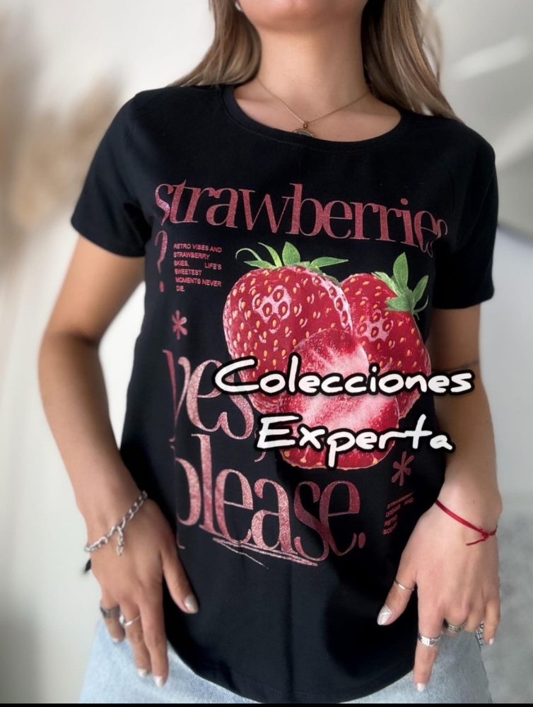 Remera Cherry Algodon Peinado - Imagen 2