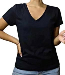 Remeras Cuello V de Algodón Peinado