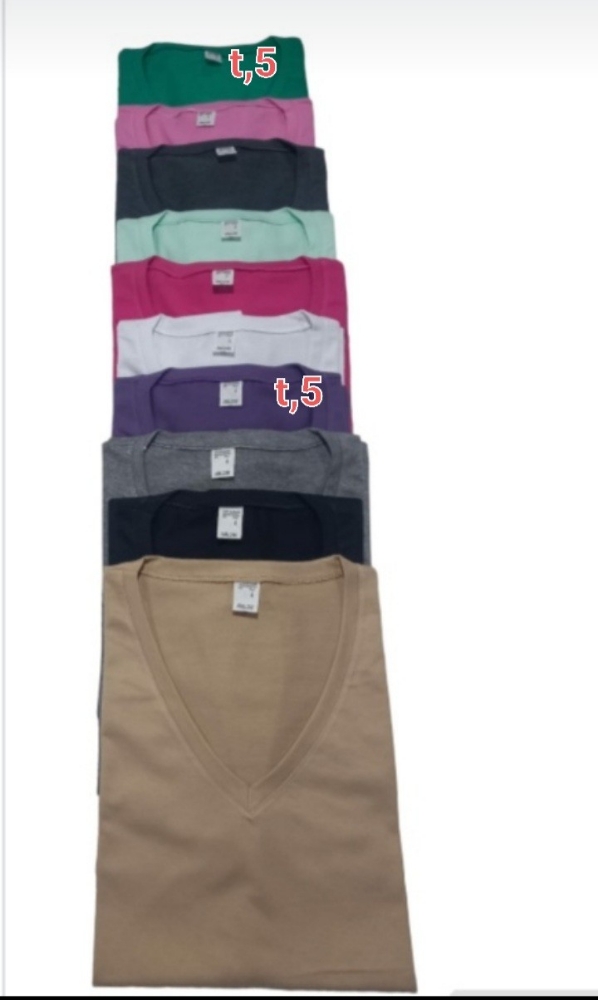 Remeras Cuello V de Algodón Peinado - Imagen 2