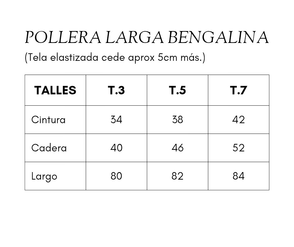 Promo Pollera Larga C/tajo al Costado Bengalina 2x 20.000 - Imagen 3