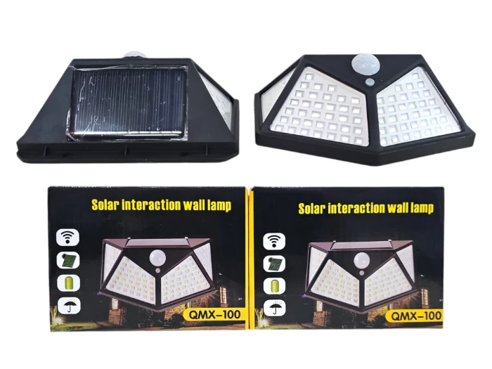 Lampara Led Solar 100 Led C/sensor Movimiento (bk-100)