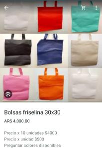 Bolsas Friselina 30x30