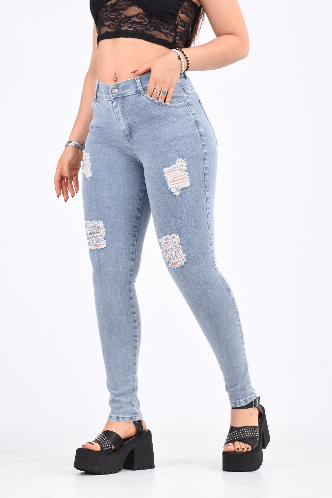 Jeans Nebado Rotura Tiene Bolcillos Adelante - Imagen 1