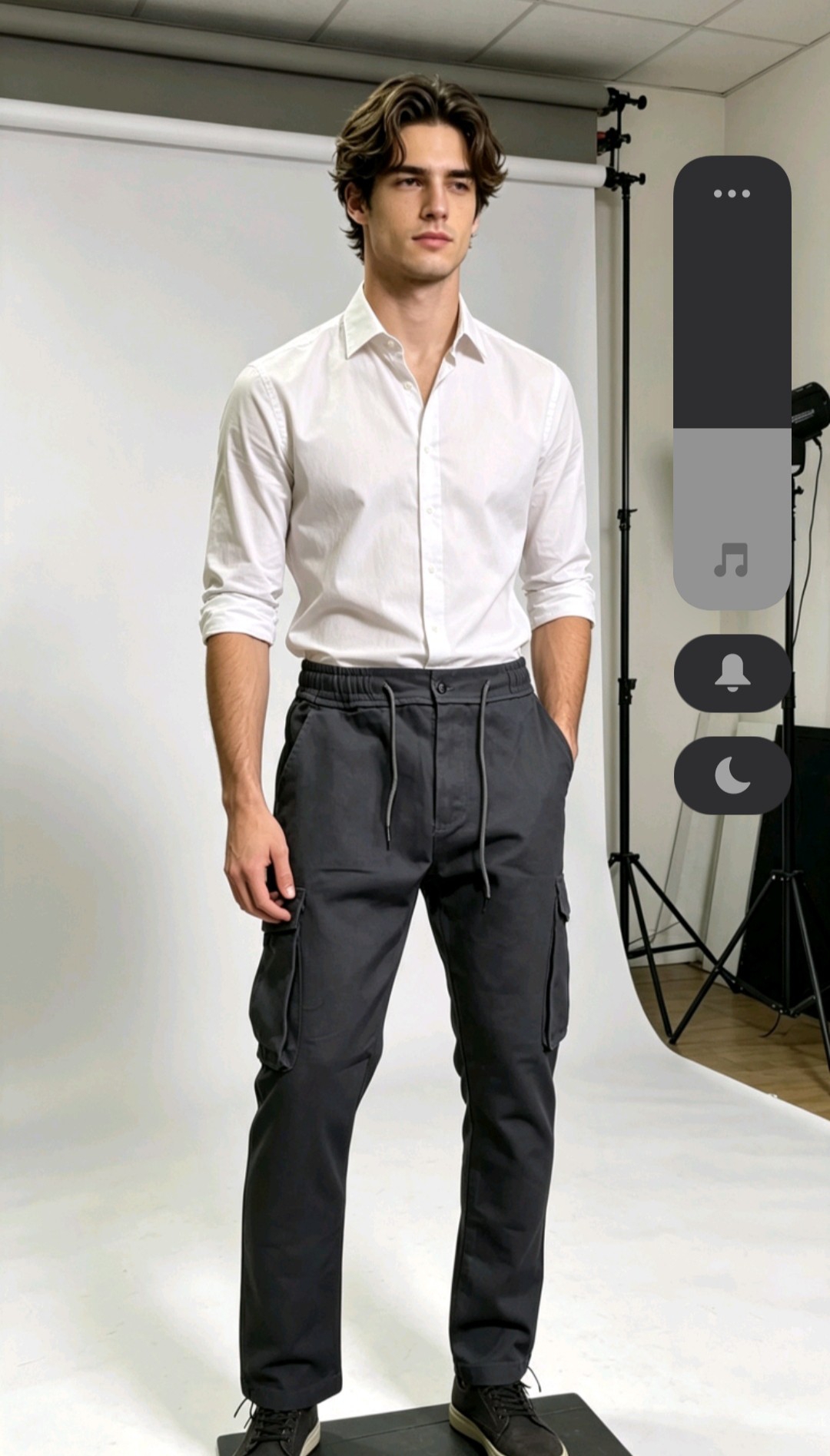 Pantalon Cargo de Gabardina Rígido  Adulto( Prelavado) - Imagen 2