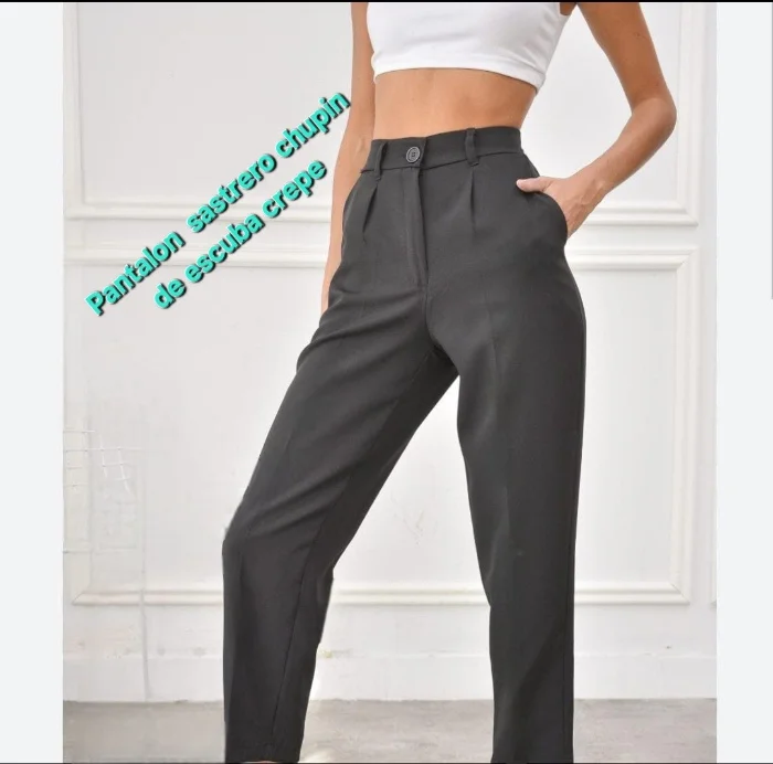 Pantalon Sastrero Chupin de Escuba Crepe