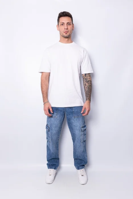 Jeans Oversize   Cargo Bolsillo Carpintero