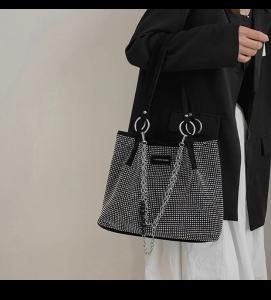 Bolso Grande de Hombro con Stras Importado