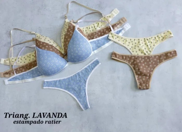 Conjuntos Triangulitos Lavanda Estampados Ratier