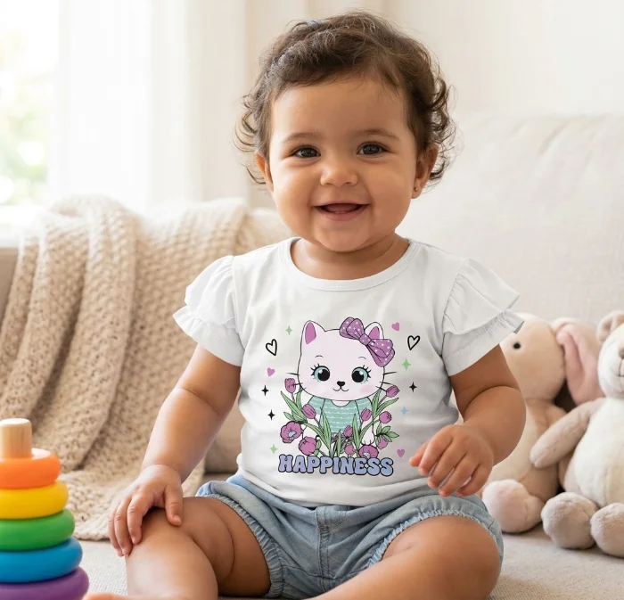 Remera Algodon Peinado con Volados